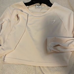 GYMSHARK Long Sleeve Crop Top With Thumbs Holes Size M